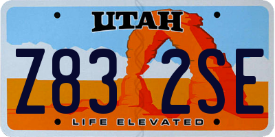 UT license plate Z832SE