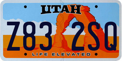UT license plate Z832SQ