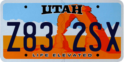 UT license plate Z832SX