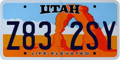UT license plate Z832SY