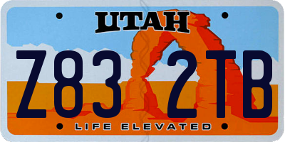 UT license plate Z832TB