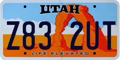 UT license plate Z832UT
