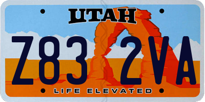 UT license plate Z832VA