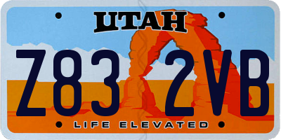 UT license plate Z832VB