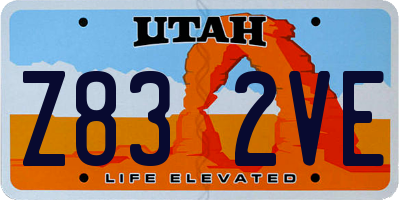 UT license plate Z832VE