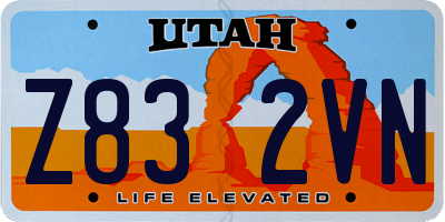 UT license plate Z832VN