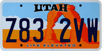 UT license plate Z832VW