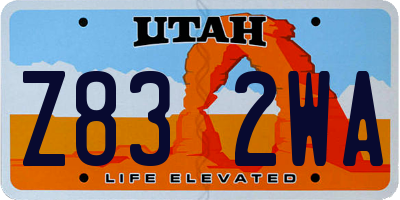 UT license plate Z832WA