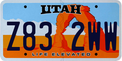 UT license plate Z832WW