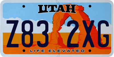 UT license plate Z832XG