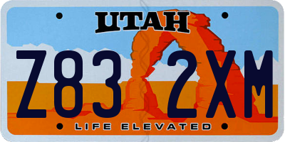 UT license plate Z832XM