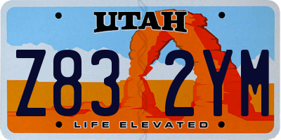 UT license plate Z832YM