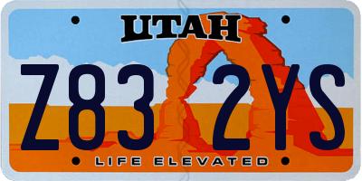 UT license plate Z832YS