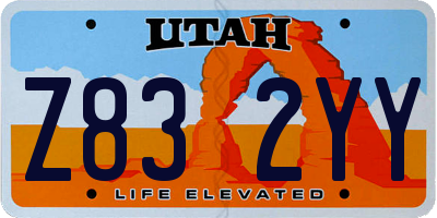 UT license plate Z832YY