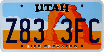UT license plate Z833FC
