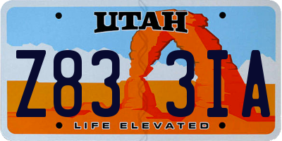 UT license plate Z833IA