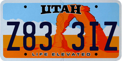 UT license plate Z833IZ
