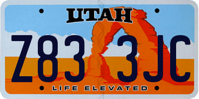 UT license plate Z833JC