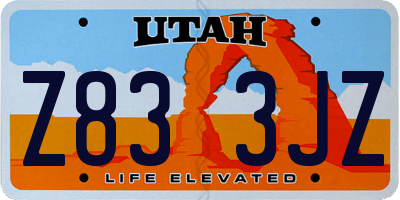 UT license plate Z833JZ