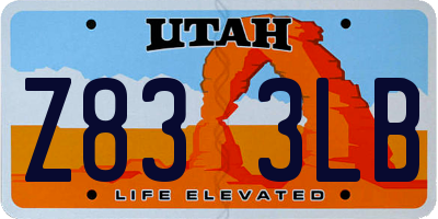 UT license plate Z833LB