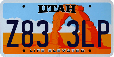 UT license plate Z833LP