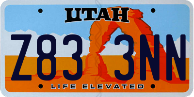 UT license plate Z833NN