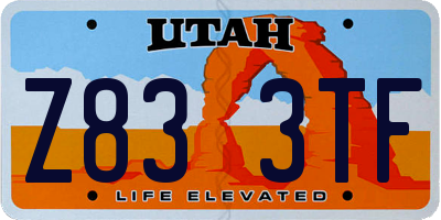 UT license plate Z833TF