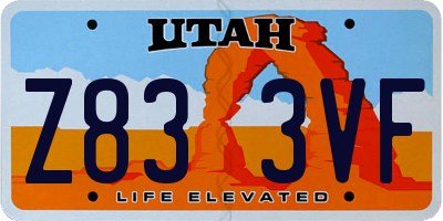 UT license plate Z833VF