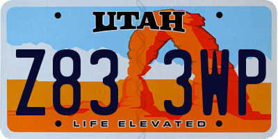 UT license plate Z833WP