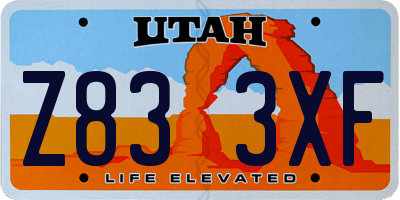 UT license plate Z833XF