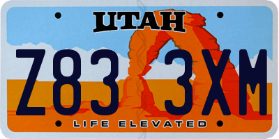UT license plate Z833XM