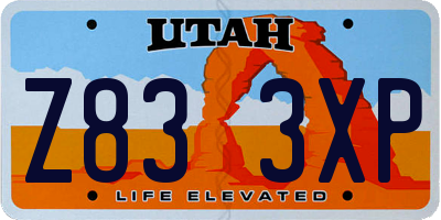 UT license plate Z833XP