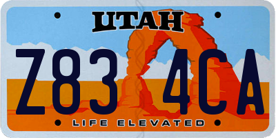 UT license plate Z834CA