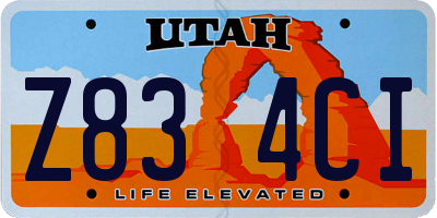 UT license plate Z834CI
