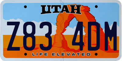 UT license plate Z834DM