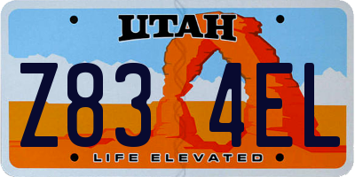 UT license plate Z834EL
