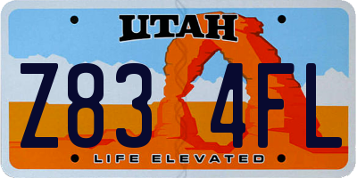 UT license plate Z834FL