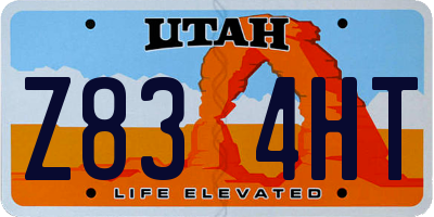 UT license plate Z834HT