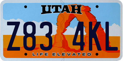 UT license plate Z834KL