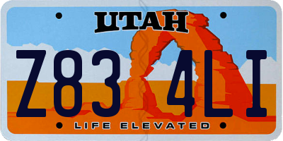UT license plate Z834LI