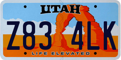 UT license plate Z834LK