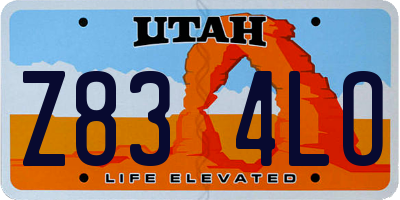 UT license plate Z834LO