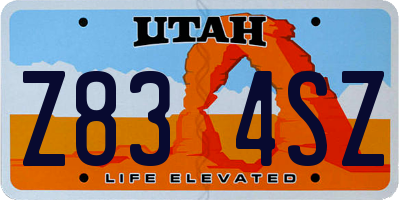 UT license plate Z834SZ