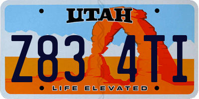 UT license plate Z834TI