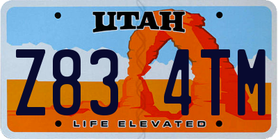 UT license plate Z834TM