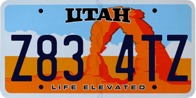 UT license plate Z834TZ
