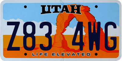 UT license plate Z834WG