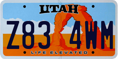 UT license plate Z834WM