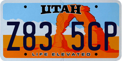 UT license plate Z835CP