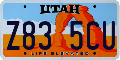 UT license plate Z835CU